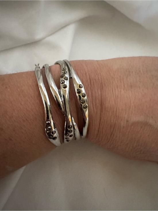 paparazzi Jewelry - Silver Multi-Band Dot Accent Cuff Bracelet - Silver